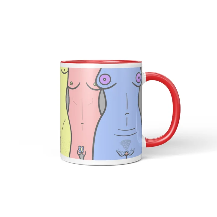 Women Silhouette Vagina Mug - Body Positive Gift - Red mug mockup